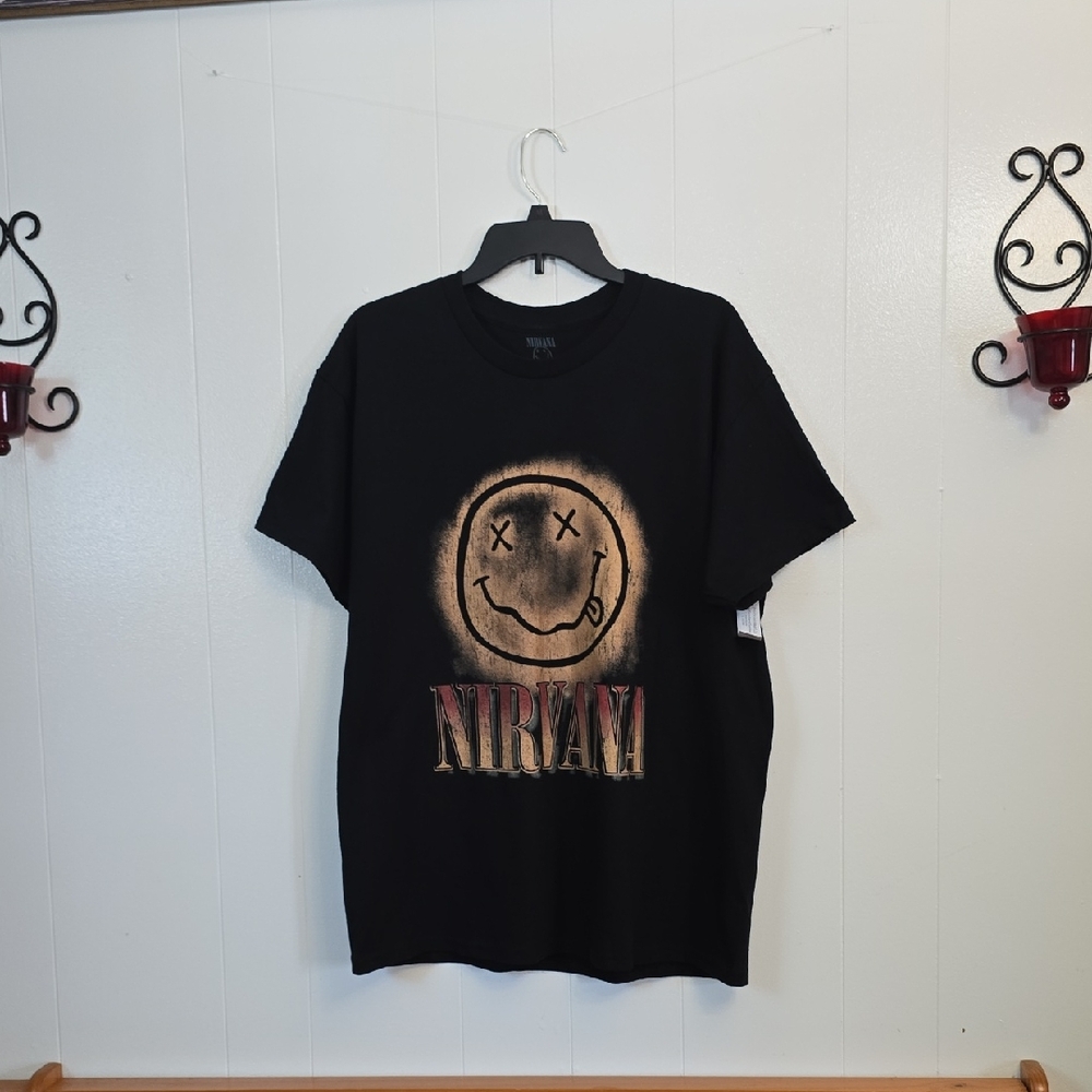NIRVANA Black Short Sleeve Tee Graphic